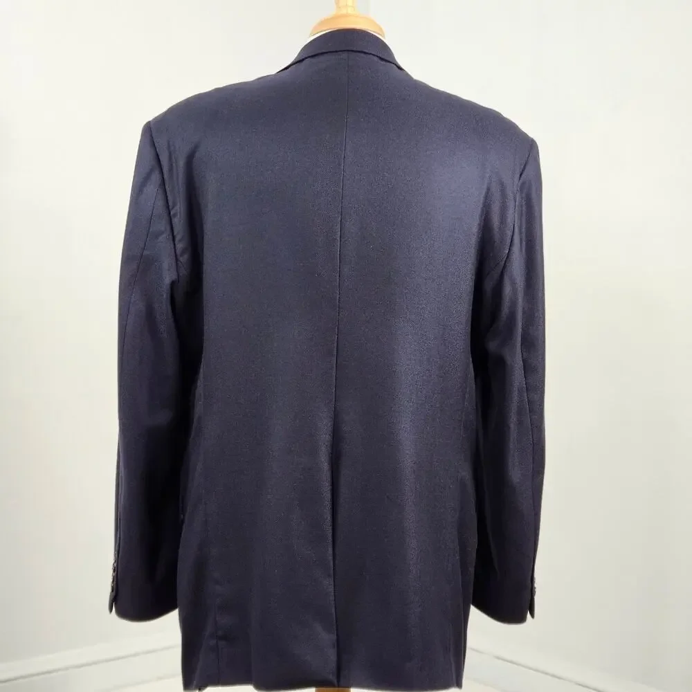 Hart Schaffner Marx Loro Piana Cashmere Blue Suit Jacket | Minor Flaw | Men's 46